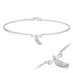 Dangling Feather Silver Anklet ANK-402-B